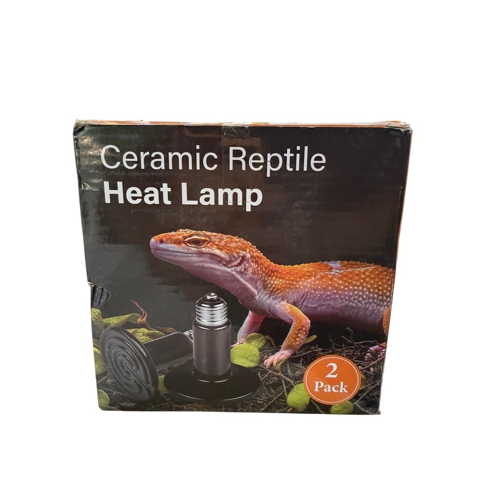 Ceramic Reptile Heat Lamp Bulb 100W 2 Pack No Light‎ Emitter for Terrarium Pets